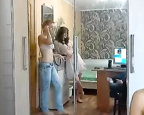 Blonde and big breasted babe teased and licked