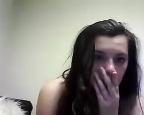 Hot woman is fooling with her toy