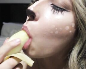 Frecklequeen halloween banana blowjob tease finger fetish cosplay porn video manyvids