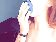 Luna Raise blue dildo masturbation bed snapchat free