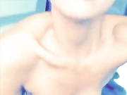 Gwen Singer blue dildo masturbation red lips snapchat free