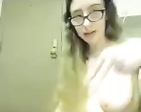 So pretty brunette milf wife can't wait for cock and do this things in webcam