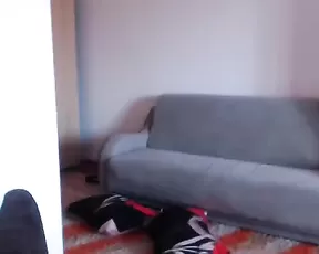 Interracial amateur action on the sofa