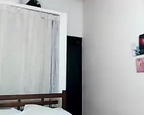So pretty asian girlfriend make a blowjob and fun in front a both friend