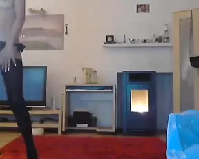 Slut opens up her long legs