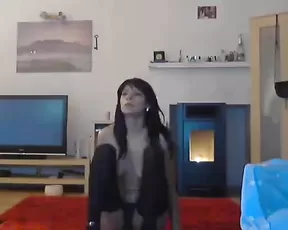 Slut opens up her long legs