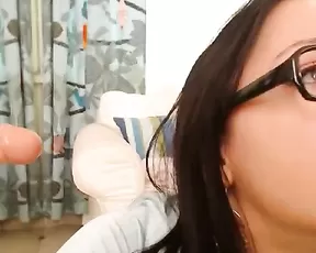 Cute teen with big boobs masturbates on webcam