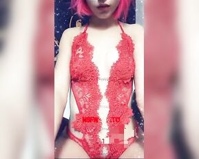 Laiste Girl sexy red bodysuit pussy fingering snapchat free