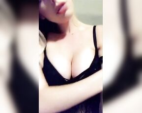 Andie Adams sexy black lingerie dildo orgasm snapchat free