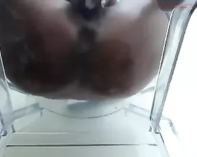 Fruitythot Chaturbate glass chair toy fap & BG blowjob Asian webcam vids