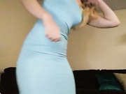 Ginger Banks blue dress booty spreading - onlyfans free porn