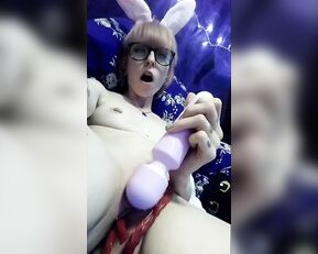 Lily Freak Slutty Bunny Plays w/ Candy ManyVids Free Food Stuffing Porn