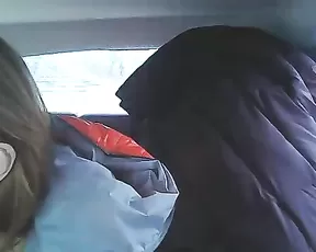 Horny blonde sucks black dick