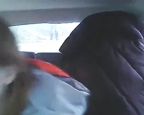 Horny blonde sucks black dick