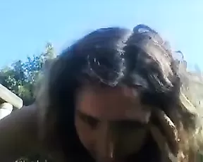 Two blonde and tanned sluts lick each other