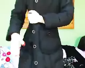 Slutty MILF gagging on a dick