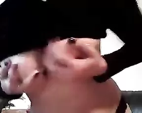 Masturbating at home and moaning