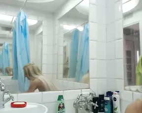 A slim brunette plays alone