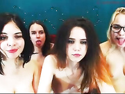 Evail Chaturbate four lesbians masturbation & dildo blowjob porn vids