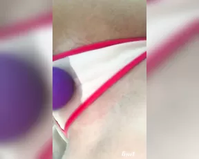 Jordyn purple vibe toy masturbating pleasure on bed