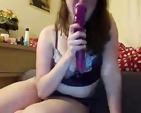 A solo girl is playing with herself