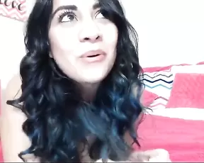 Brunette gets cum down her throat