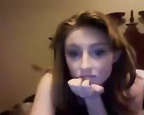 Blonde with massive hung tits blowing a cock