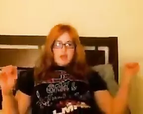 Pale blonde keeps suckling on a dildo