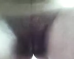 Silky haired brunette filled up with a rock hard rod