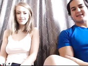 Sweetie blonde make Blowjob couple webcam show
