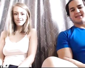 Sweetie blonde make Blowjob couple webcam show
