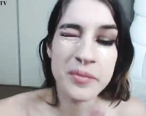 Aynmarie teen fuck pussy big black dildo webcam show