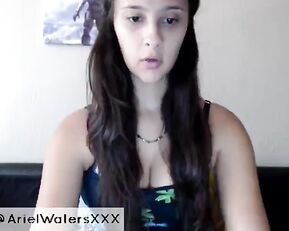 Arielwaters busty teen in panties webcam show