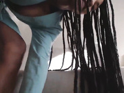 ReyCharlz Morning Cumming into black pussy toy webcam show