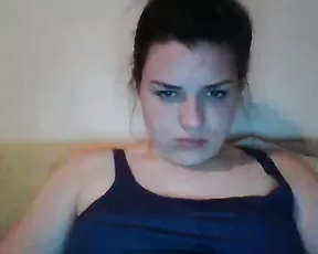 Brunette screaming and taking a peter