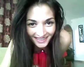 Thin blonde is naked for the webcam