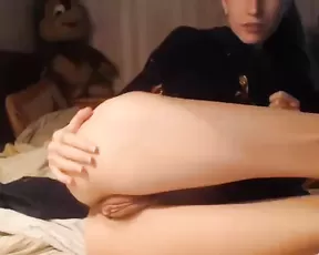 A teen slut spreads in the office chair