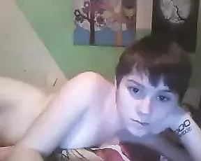 Chick massages herself with toys