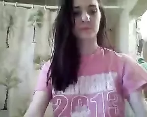 Teen with great body rides her dildo hard