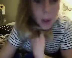 Skinny babe with huge tits gets titfucked