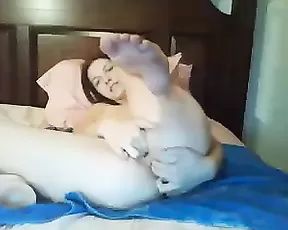 Fluffy looking babe handles a fat cock.