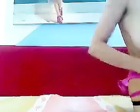 Brunette rides a large dildo