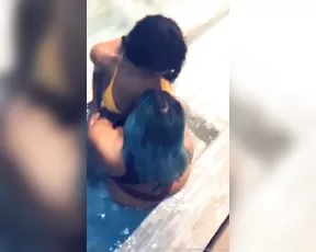 Megan Ashli Me and my Diamond Doll having fun in the pool live porn live sex