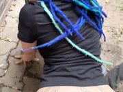 Blue dreads chick