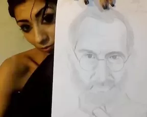 Brunette is sitting on a sex toy