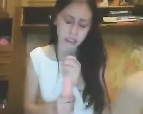 Brunette is playing with herself