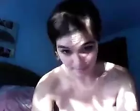 Skinny woman is giving a blow job