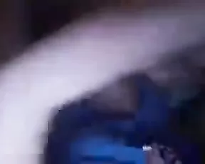 Ebony slut jerking off her white lover
