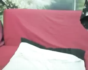 Pretty girl with a blindfold sucks a dong
