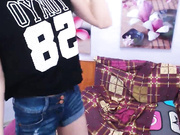 Brunette girlfriend blows cock